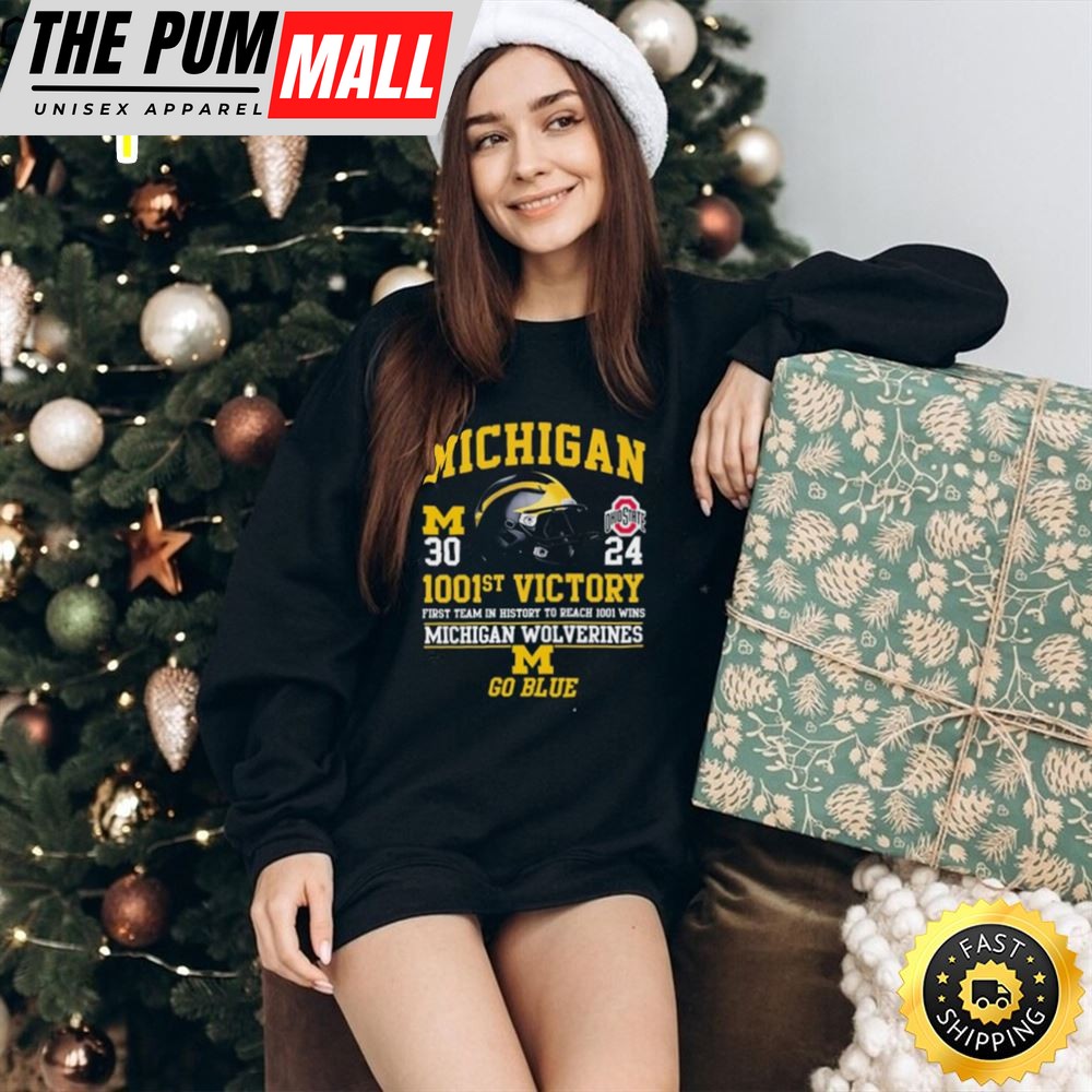 1001st Victory Michigan Wolverines Go Blue Shirt