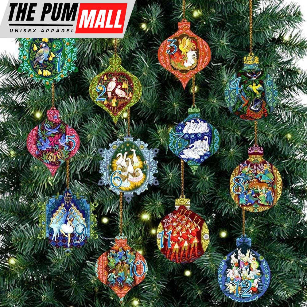 12 Piece Days Of Christmas Ornament Set Hanging Ornament Tree Annual Event Christmas Ornament Limited Edition