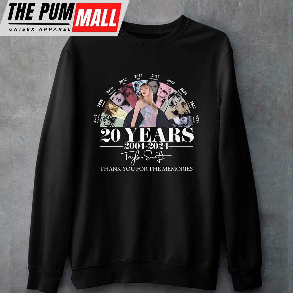 20 Years 2004 – 2025 Taylor Swift Thank You For The Memories Shirt
