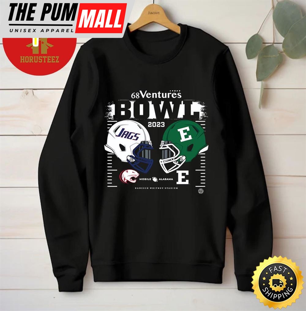 2025 68 Ventures Bowl Eastern Michigan Eagles Versus South Alabama Jaguars At Hancock Whitney Stadium Unisex T-Shirt