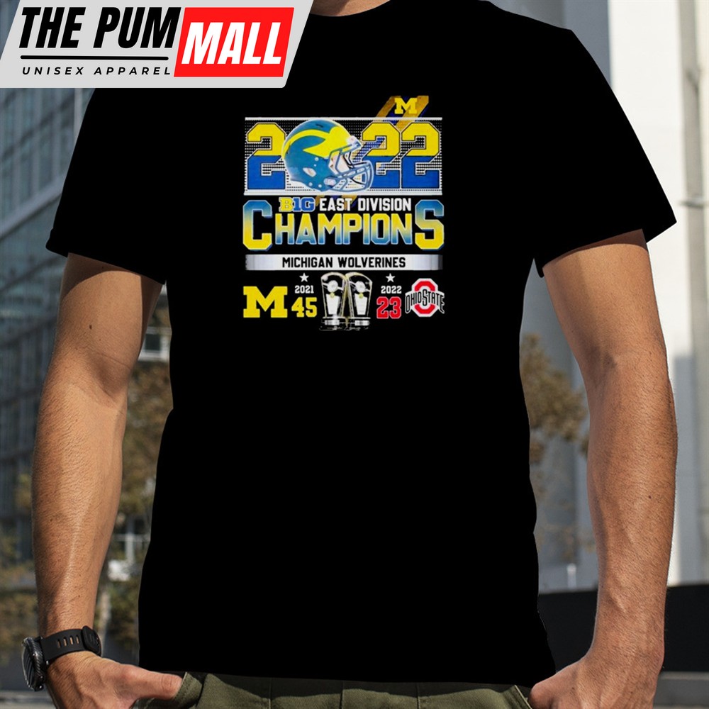 2025 Big Ten East Division Champions Michigan Wolverines 45-23 Ohio T-shirt