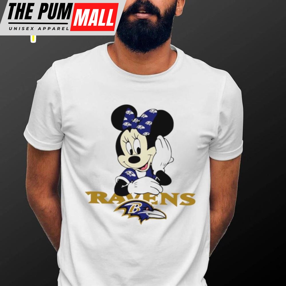 2025 Nfl Championship Game Minnie Mouse Baltimore Ravens Football Logo Shirt
