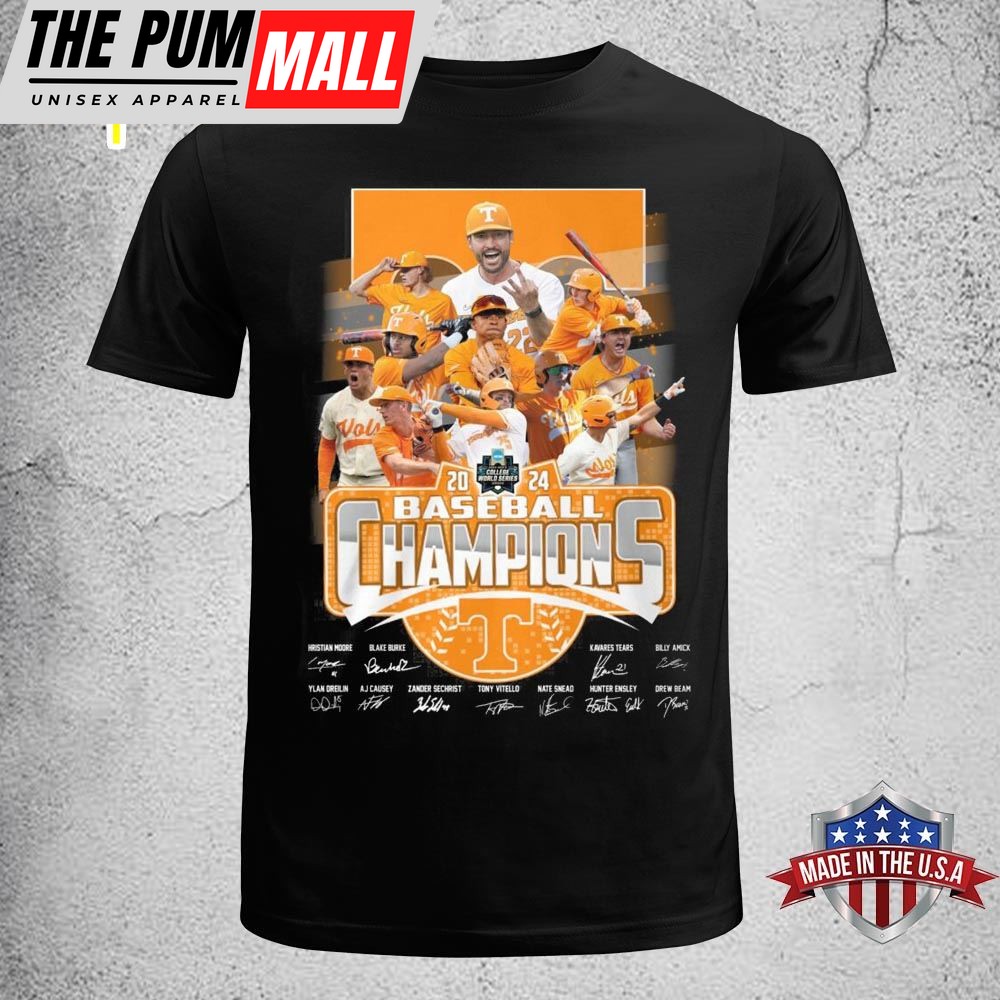 2025 SEC Baseball Champions Tennessee Volunteers Signatures T-shirt