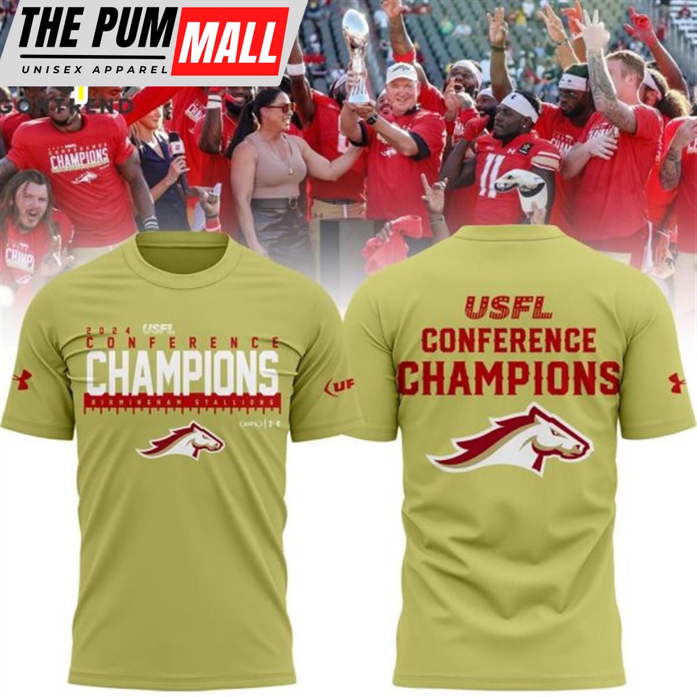 2025 USFL Conference Champions Birmingham Stallions Design 3D T-Shirt