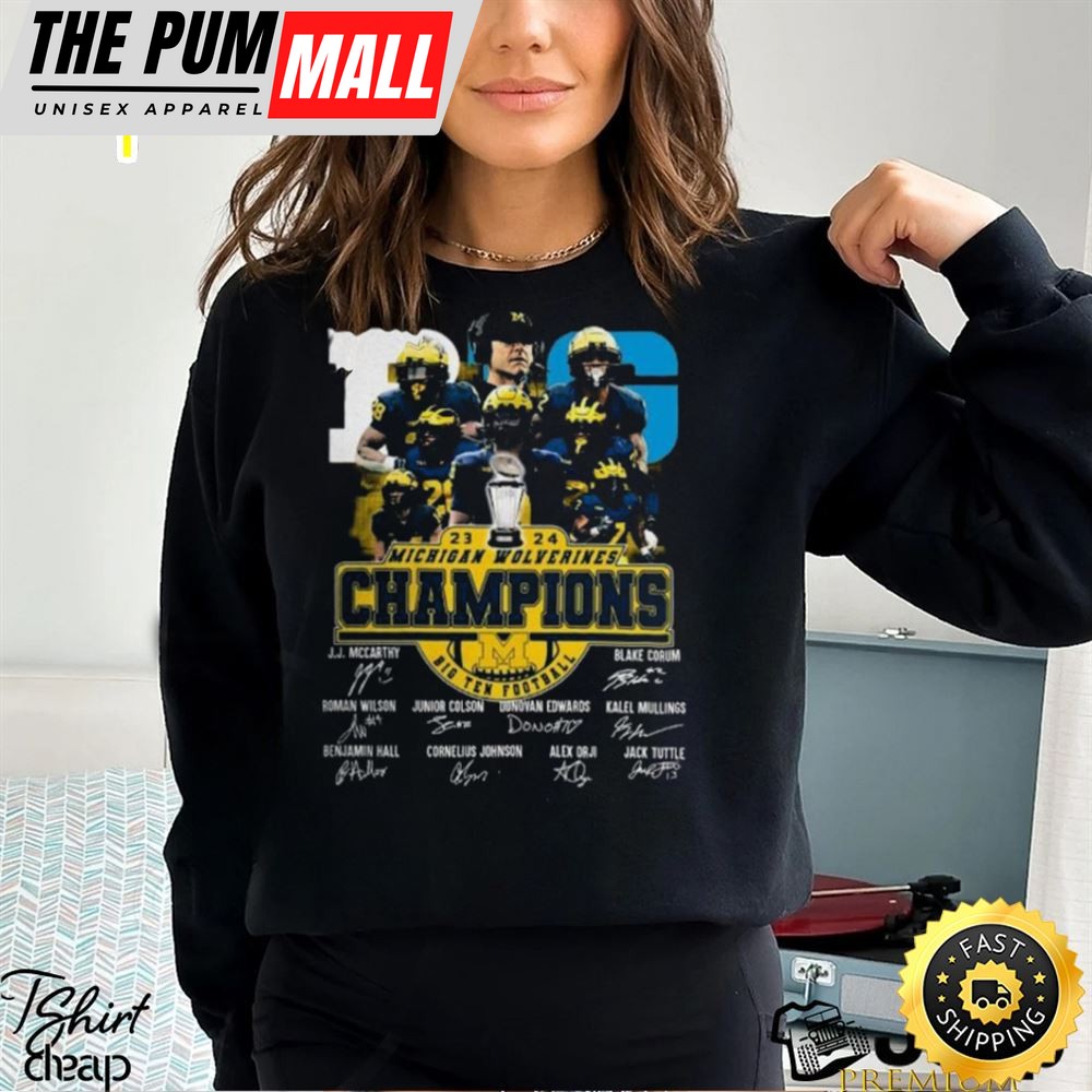 23 24 Michigan Wolverines Champions Member Signatures Shirt