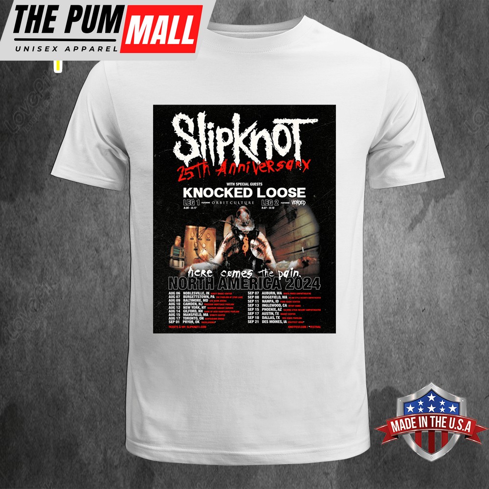 25th Anniversary Knocked Loose Slipknot Tour 2025 Unisex T-shirt