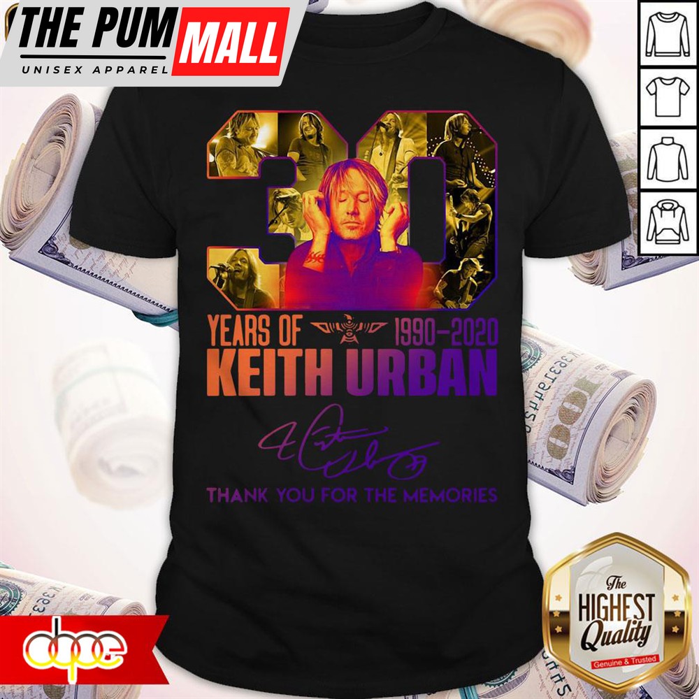 30 Years Of Keith Urban 1990 2025 Signature Thank You For The Me Black Tshirt