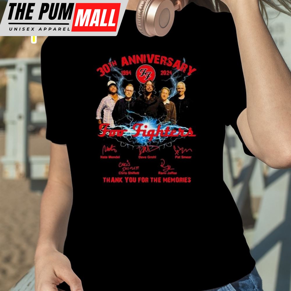 30th Anniversary 1994-2025 Foo Fighters Thank You For The Memories Signatures Shirt