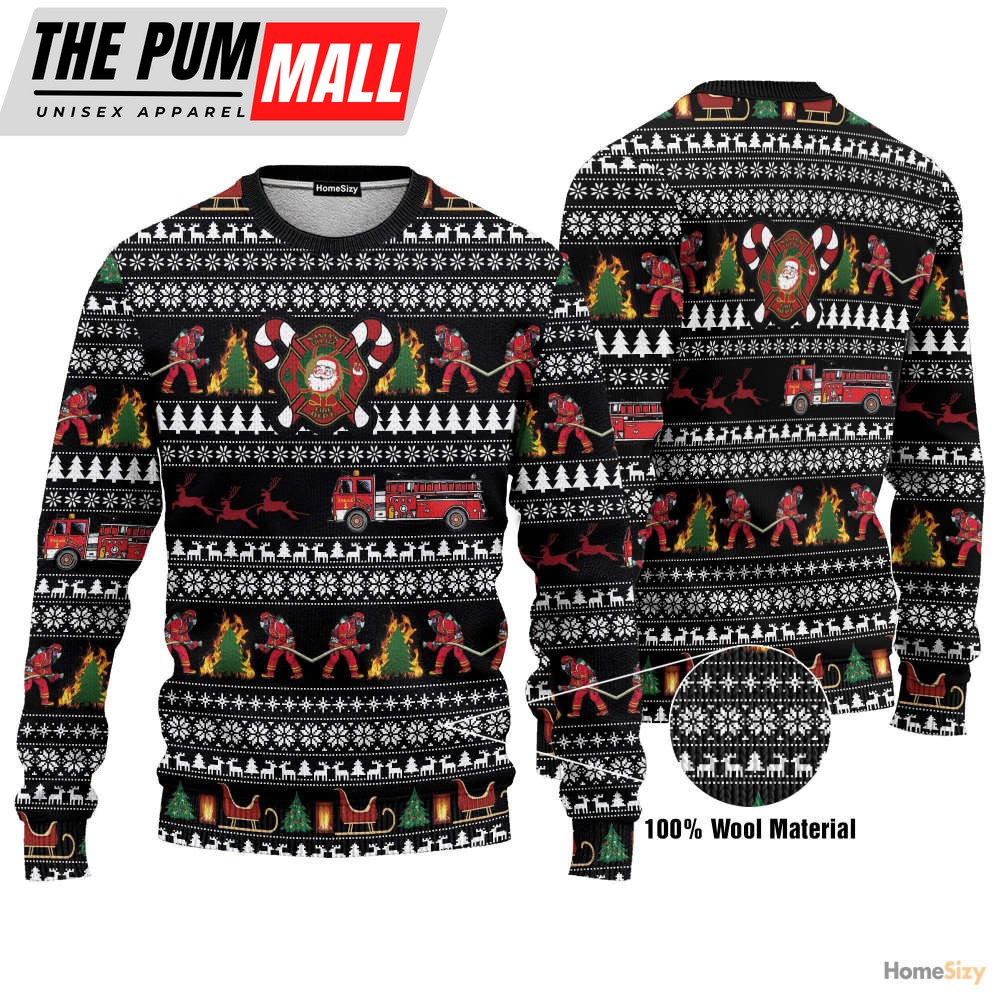 3d-santa-village-firefighter-ugly-sweater-best-gift-for-christmas-pgbk94vi 3D Santa Village Firefighter Ugly Sweater – Best Gift For Christmas