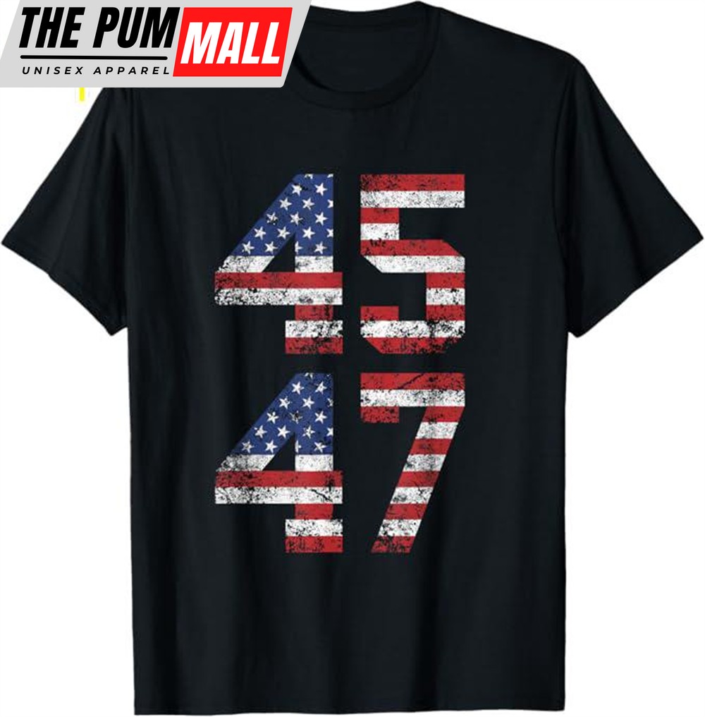 45 47 American Flag Unisex T-shirt