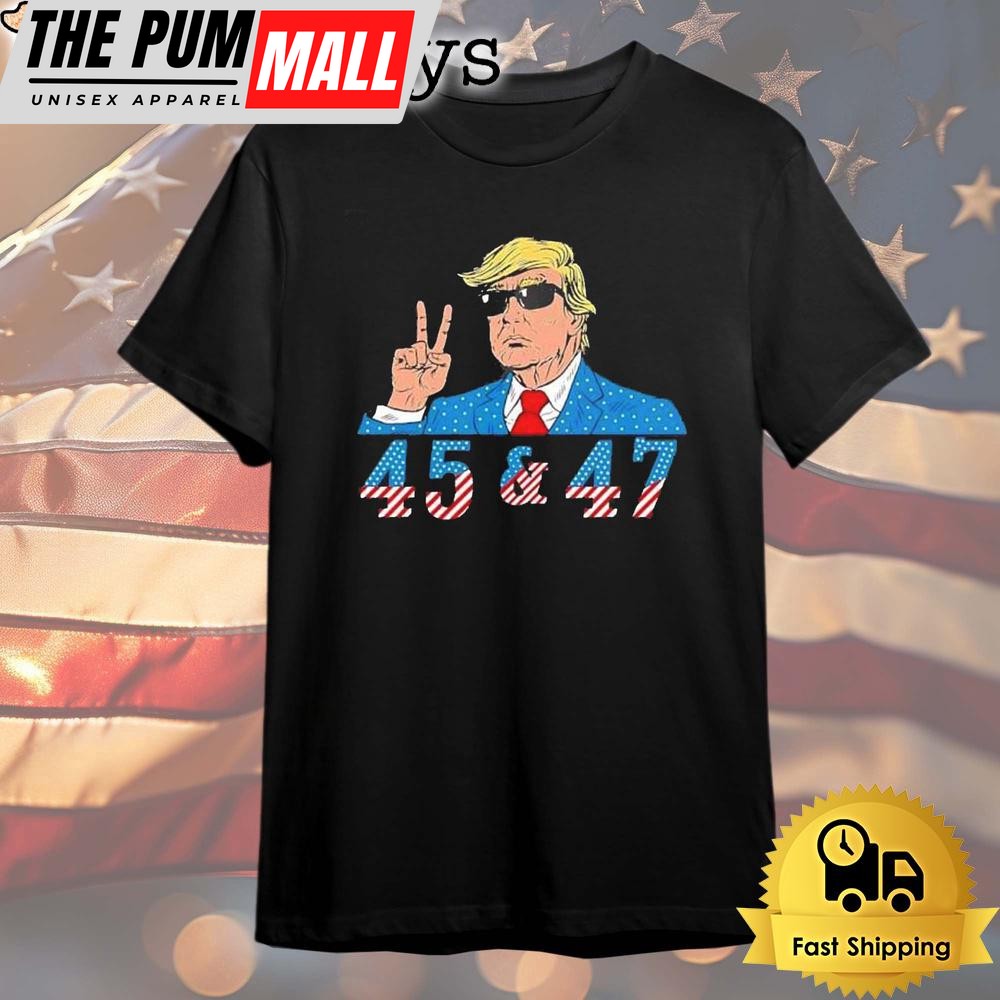 45 47 Donald Trump Vote Elect Won Usa Flag T Shirt