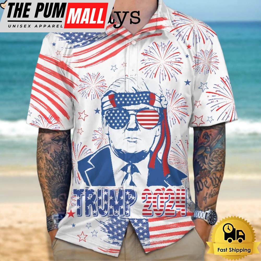 4Th Of July Donald Trump 2024 Hawaiian Shirt