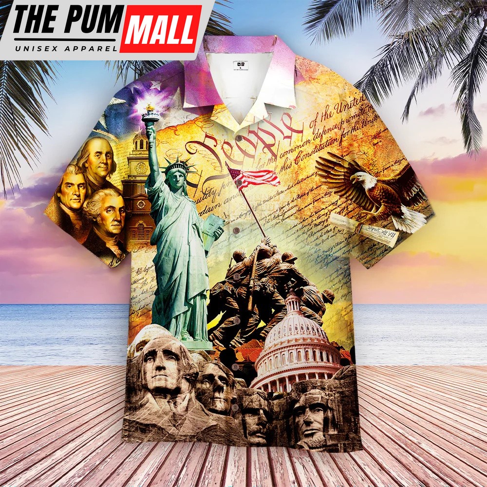 4th Of July Hawaiian Shirt, 4Th Of July God Bless America Hawaiian Shirt, Hawaiian Fourth Of July Shirt
