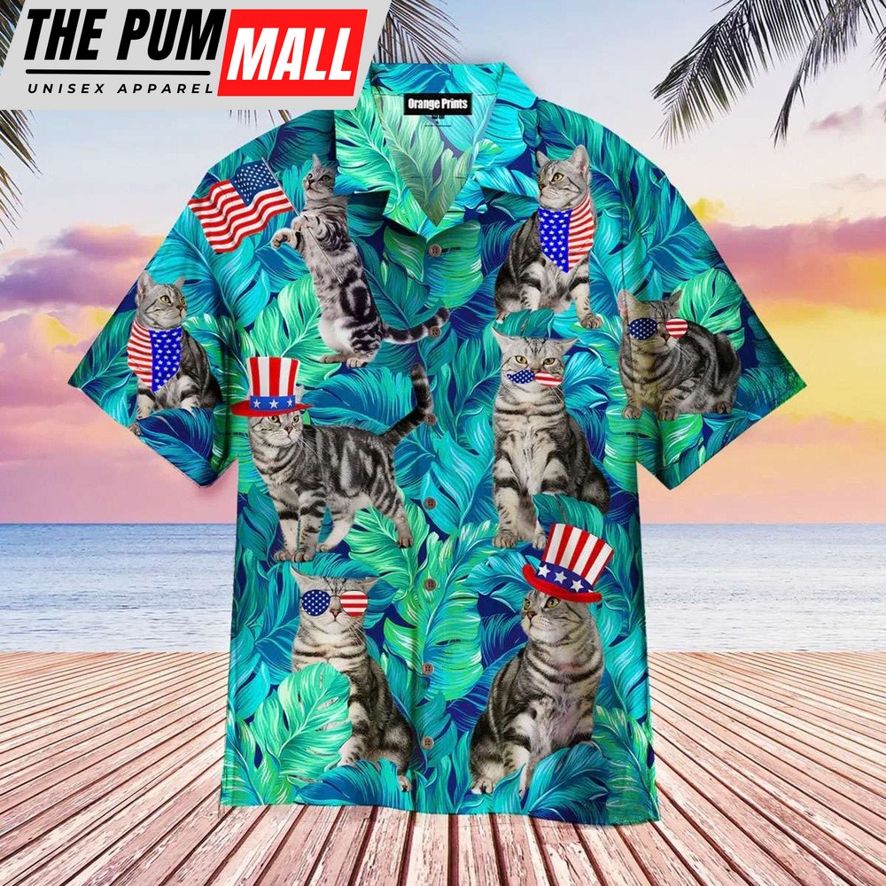 4th Of July Hawaiian Shirt, 4Th Of July Independence Day Cat Lover, Cat Hawaiian Shirt Perfect Gifts For Your Loved Ones