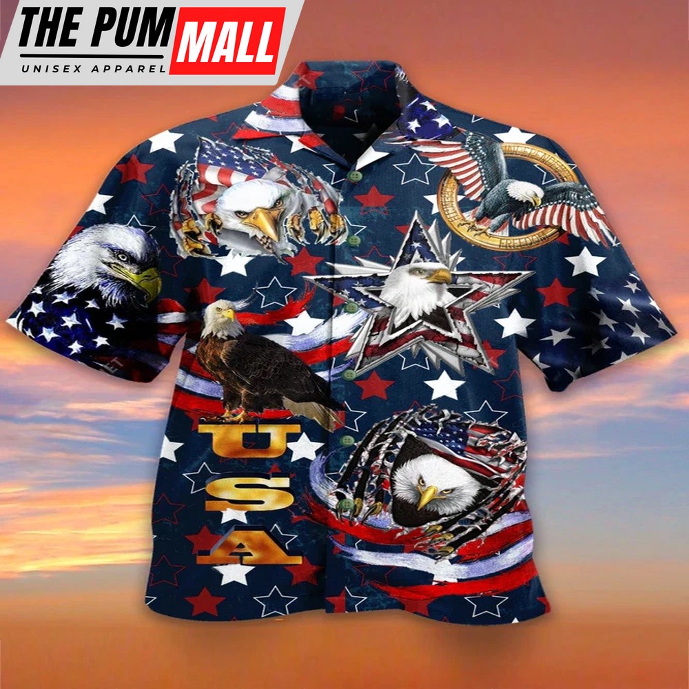 4th Of July Hawaiian Shirt, 4Th Of July Usa Flag Independence Day Hawaiian Shirt, Hawaiian Fourth Of July Shirt
