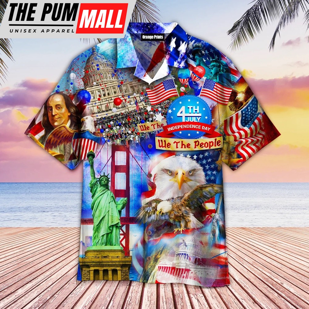 4th Of July Hawaiian Shirt, America Eagle Victory Independence Day 4Th Of July Hawaiian Shirt, Hawaiian Fourth Of July Shirt