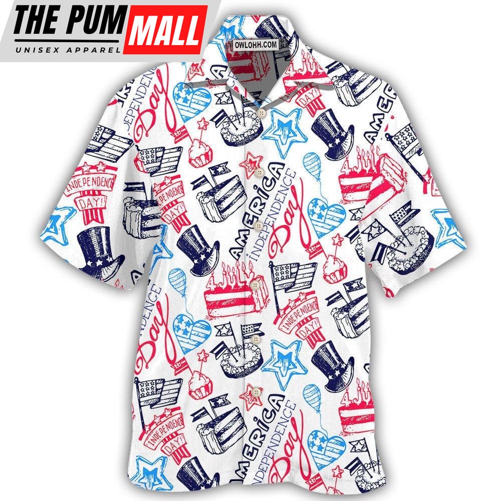 4th Of July Hawaiian Shirt, America Independence Day Art Style Hawaiian Shirt, Hawaiian Fourth Of July Shirt
