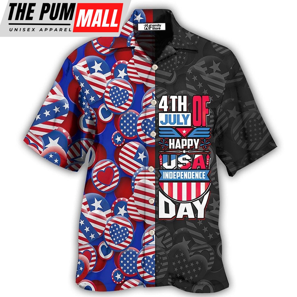 4th Of July Hawaiian Shirt, America Independence Day Fourth Of July Happy Usa Hawaiian Shirt, Hawaiian Fourth Of July Shirt
