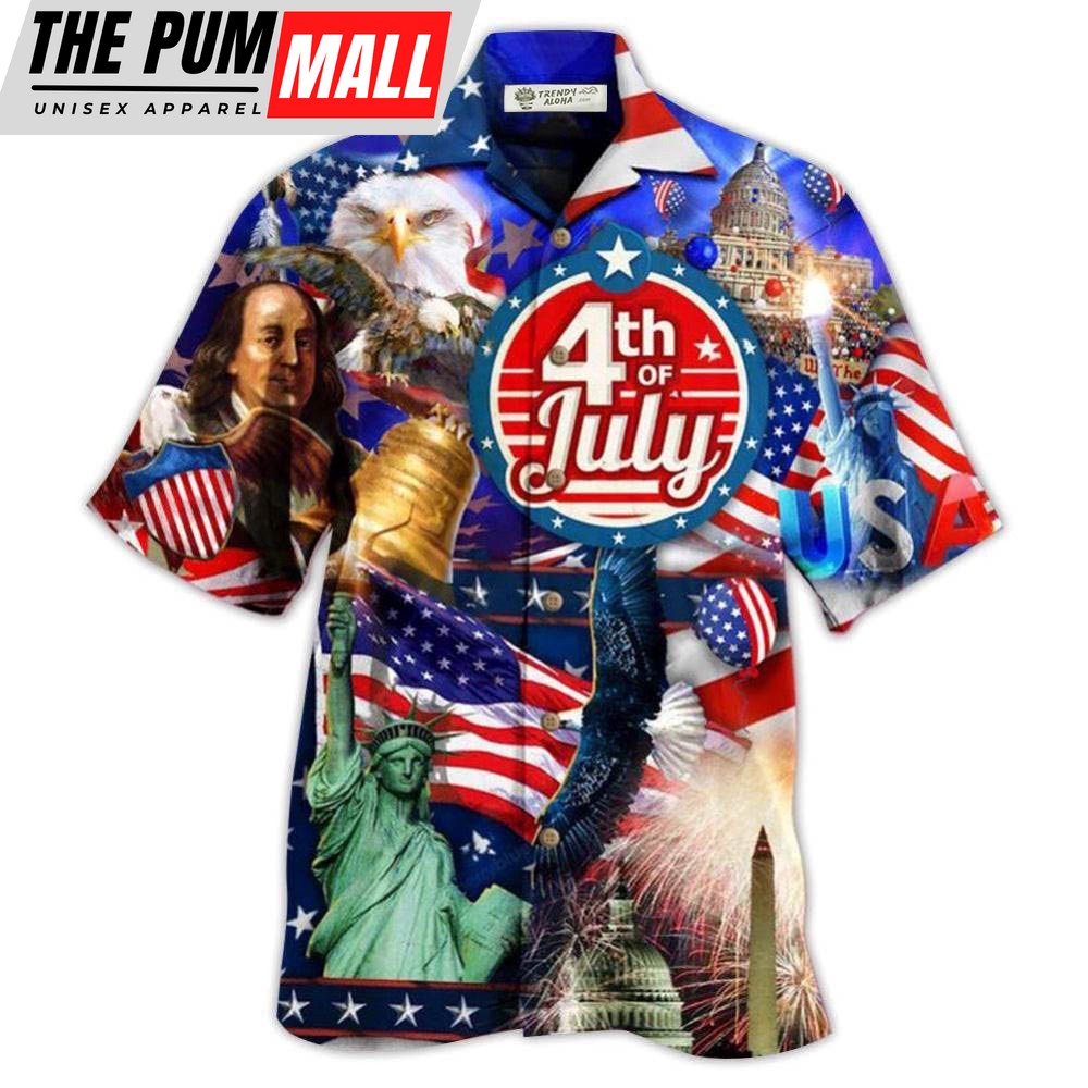 4th Of July Hawaiian Shirt, America Love July Style Hawaiian Shirt, Hawaiian Fourth Of July Shirt
