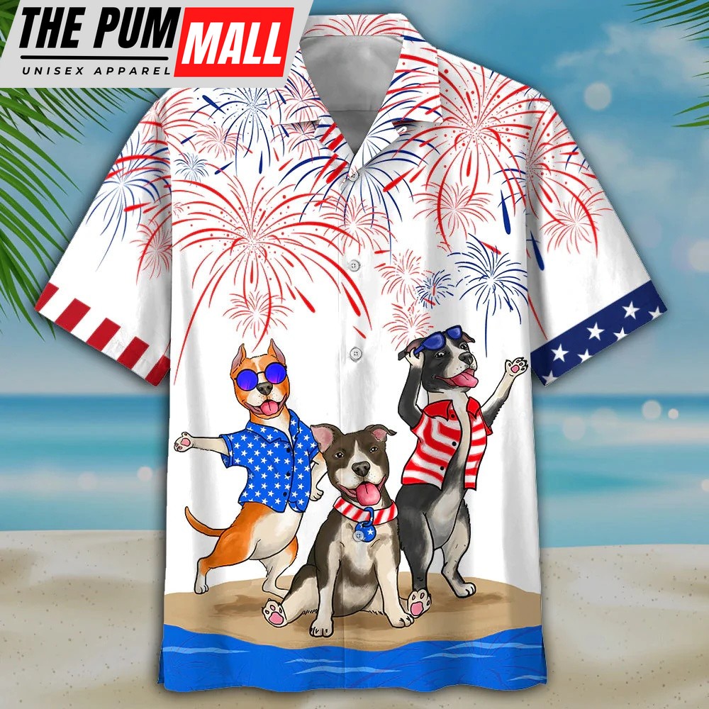 4th Of July Hawaiian Shirt, American Staffordshire Terrier Shirts, Independence Day Is Coming, Hawaiian Fourth Of July Shirt