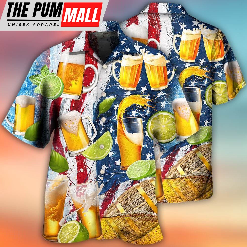 4th Of July Hawaiian Shirt, Beer Independence Day Hawaiian Shirt, Hawaiian Fourth Of July Shirt