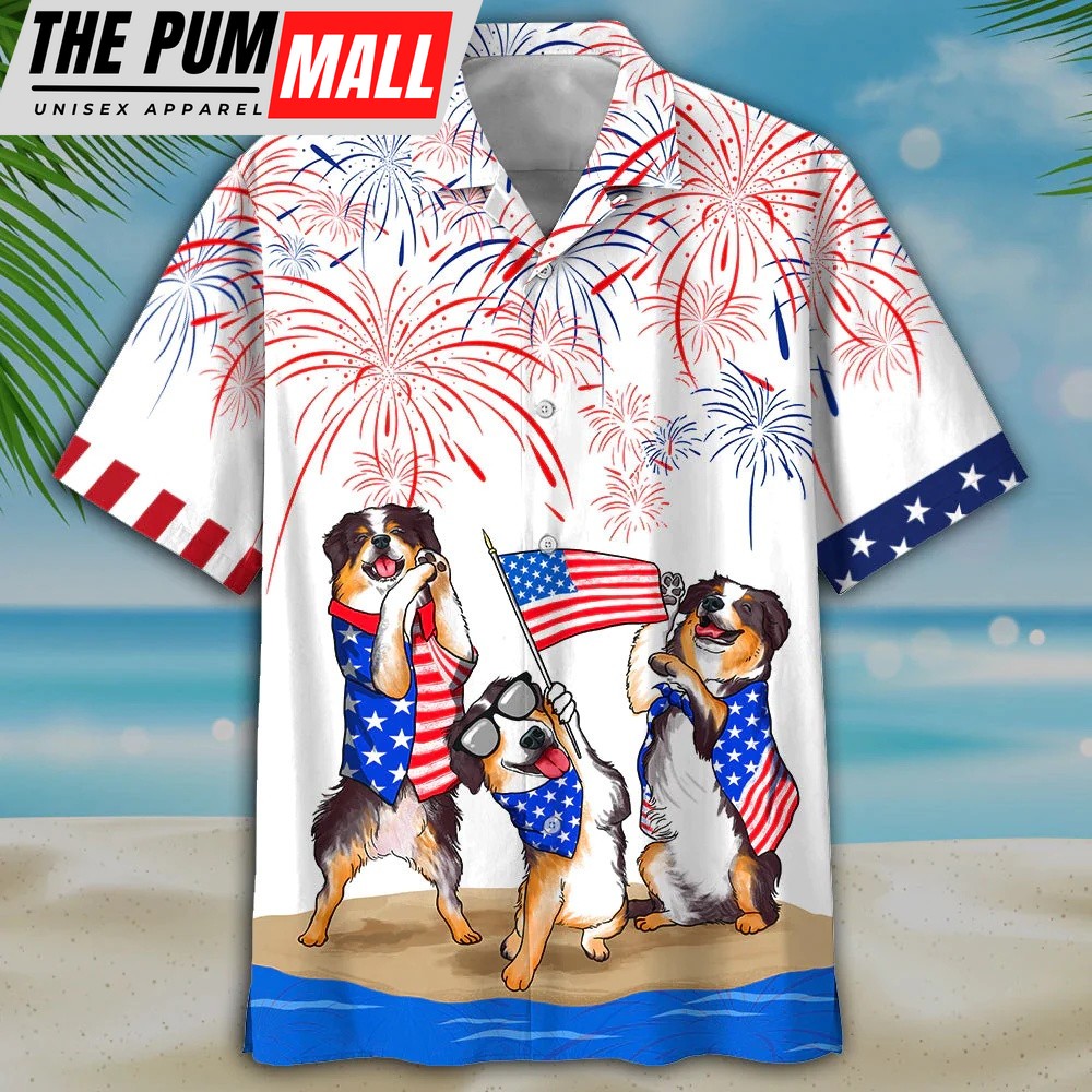 4th Of July Hawaiian Shirt, Bernese Mountain Dogs Shirts, Independence Day Is Coming, Hawaiian Fourth Of July Shirt