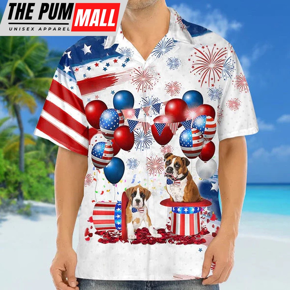 4th Of July Hawaiian Shirt, Boxer Independence Day Hawaiian Shirt Hawaiian Shirt, Hawaiian Fourth Of July Shirt
