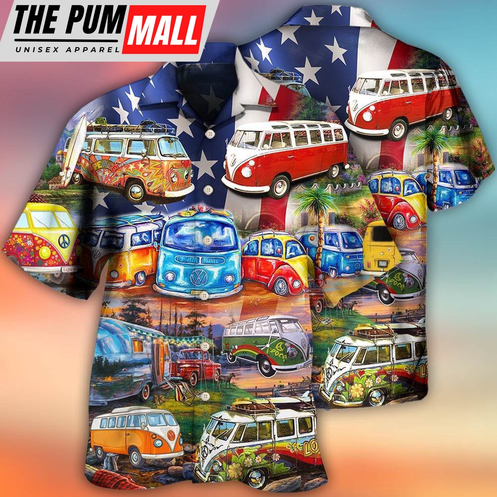 4th Of July Hawaiian Shirt, Camping Independence Day America Hawaiian Shirt, Hawaiian Fourth Of July Shirt