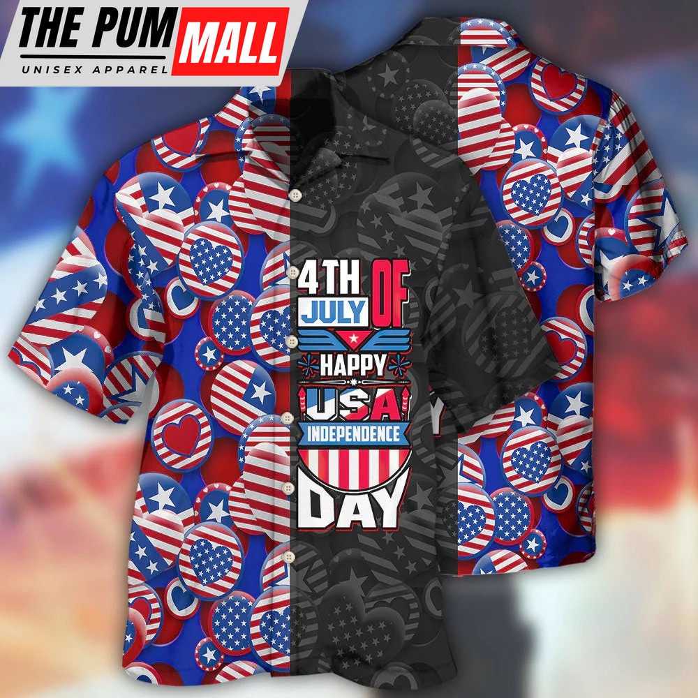 4th Of July Hawaiian Shirt, Celebrate Freedom Vibrant Independence Day Hawaiian Shirt, Hawaiian Fourth Of July Shirt