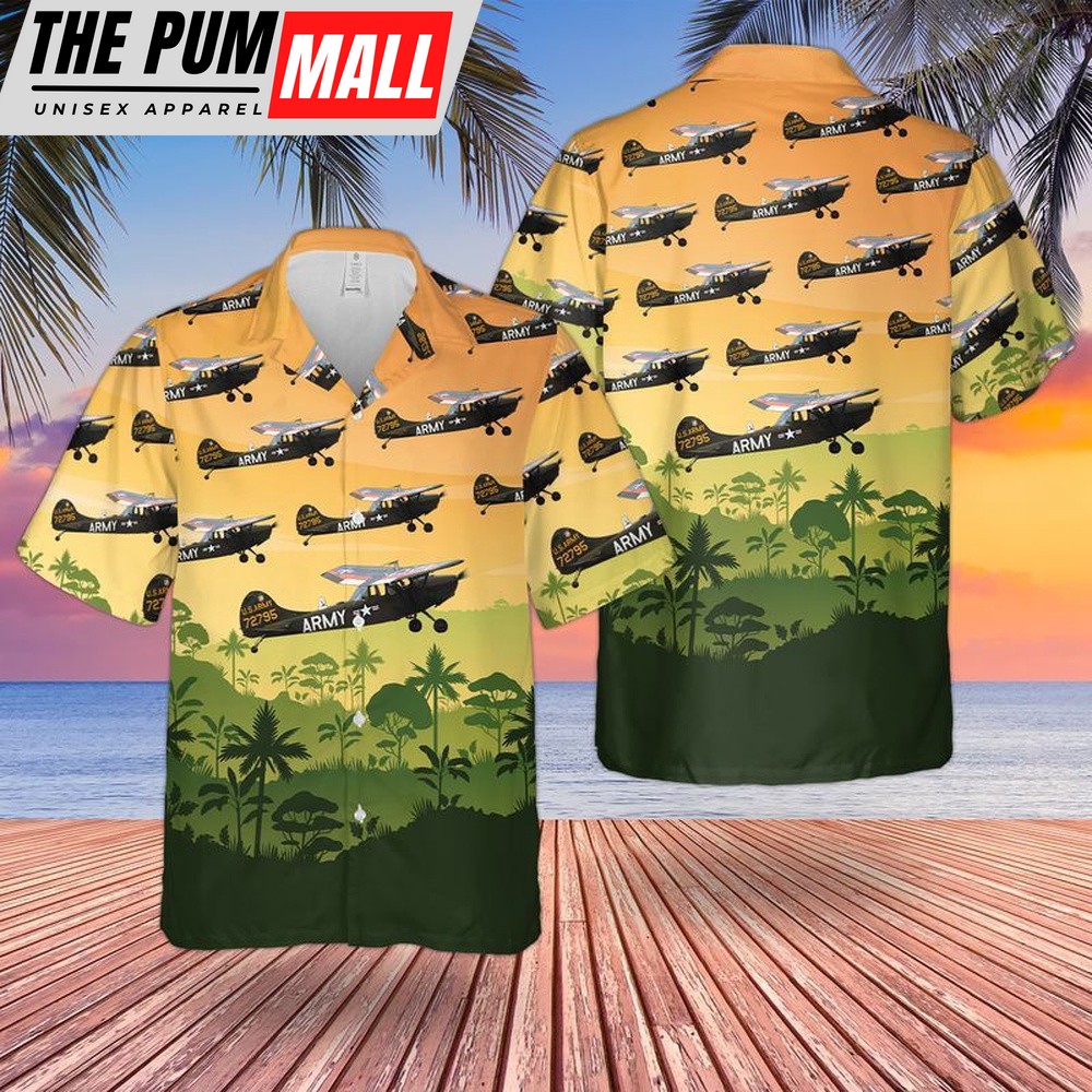 4th Of July Hawaiian Shirt, Celebrate with Cessna O1 Bird Dog Independence Day Hawaiian Shirt, Hawaiian Fourth Of July Shirt