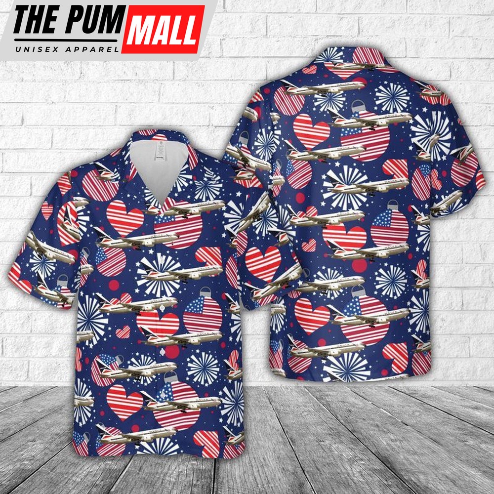 4th Of July Hawaiian Shirt, Delta Air Lines Boeing 767-232 Vintage. 4Th Of July Hawaiian Shirt, Hawaiian Shirts Short Sleeve Aloha Beach Shirt