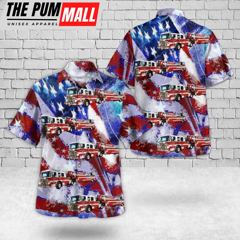 4th Of July Hawaiian Shirt, District Heights, Maryland, District Heights Career Fire Station 26 Hawaiian Shirt, Hawaiian Fourth Of July Shirt