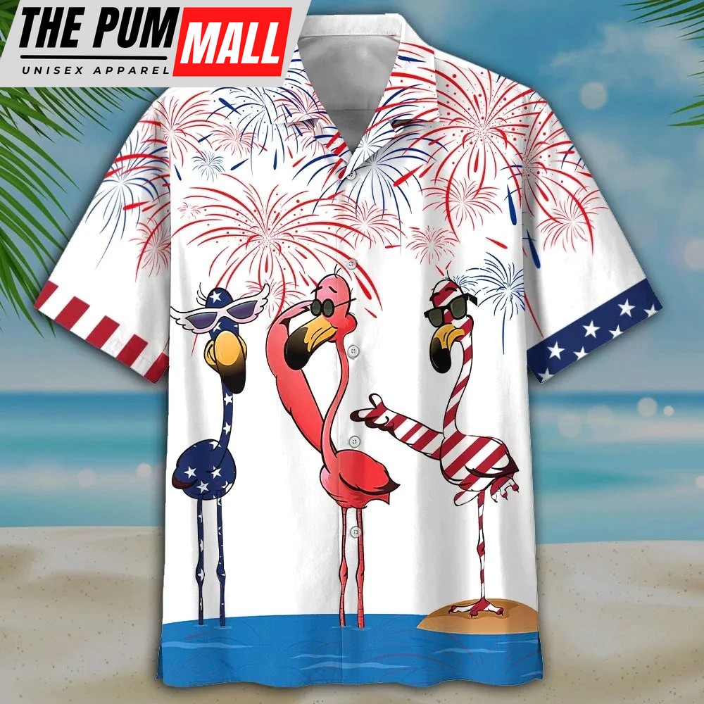 4th Of July Hawaiian Shirt, Flamingo Hawaiian Shirt, Independence Day Is Coming, Hawaiian Fourth Of July Shirt