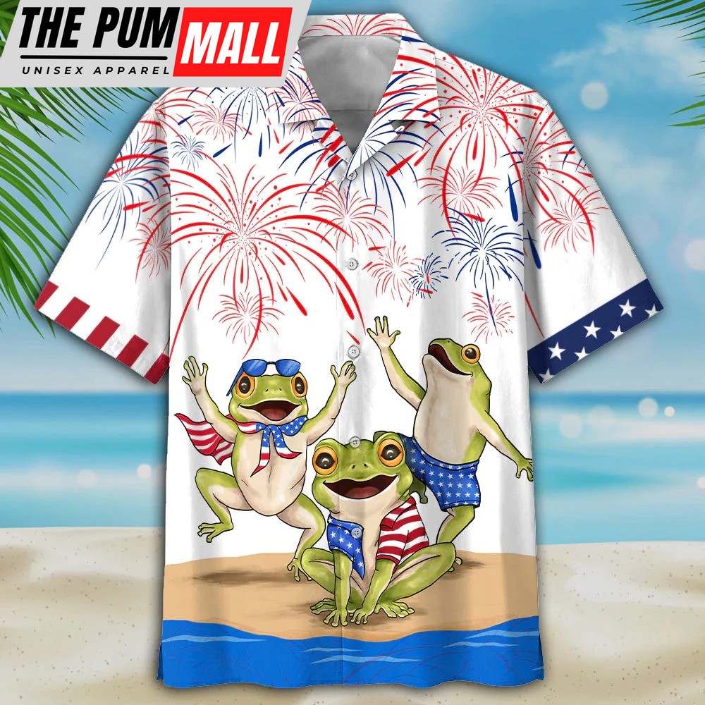 4th Of July Hawaiian Shirt, Frogs 4Th Of July Hawaiian Shirt Independence Day Is Coming, Hawaiian Fourth Of July Shirt