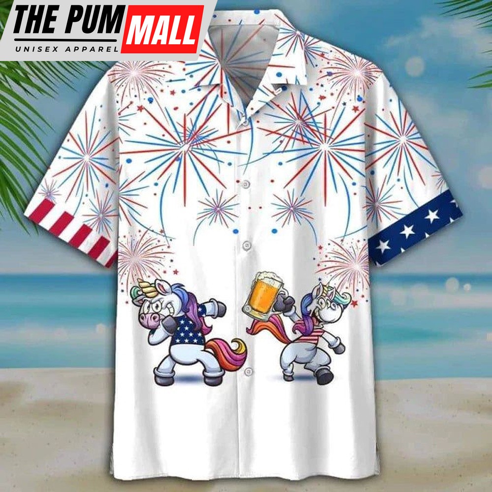 4th Of July Hawaiian Shirt, Horse Beer 4Th Of July Hawaiian Shirt, Hawaiian Fourth Of July Shirt