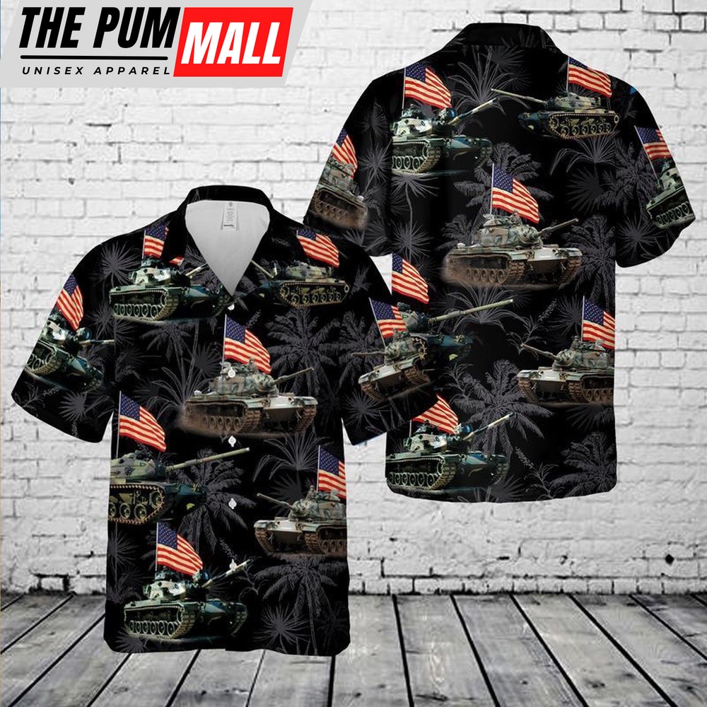 4th Of July Hawaiian Shirt, National Guard M60 Tank 4Th Of July Hawaiian Shirt, Hawaiian Fourth Of July Shirt