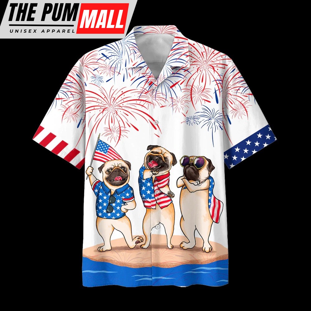 4th Of July Hawaiian Shirt, Pug 4Th Of July Hawaiian Shirt, Independence Day Is Coming, Hawaiian Fourth Of July Shirt