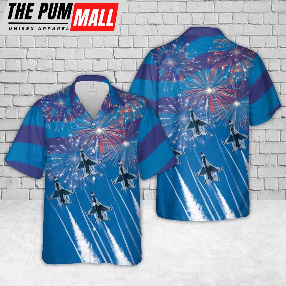 4th Of July Hawaiian Shirt, United States Air Force Thunderbirds 4Th Of July Hawaiian Shirt, Hawaiian Fourth Of July Shirt