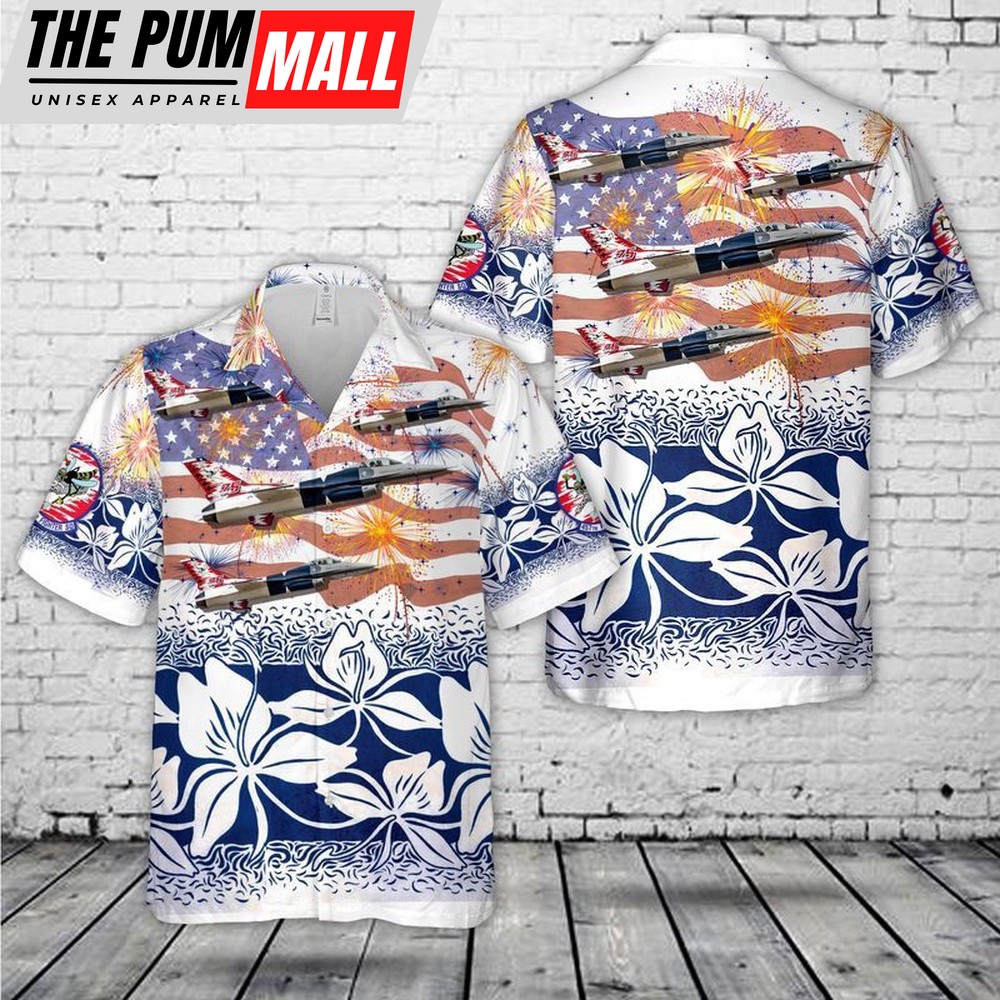 4th Of July Hawaiian Shirt, Us Air Force F-16 Fighting Falcon 457Th Fighter Squadron Hawaiian Shirt, Hawaiian Fourth Of July Shirt