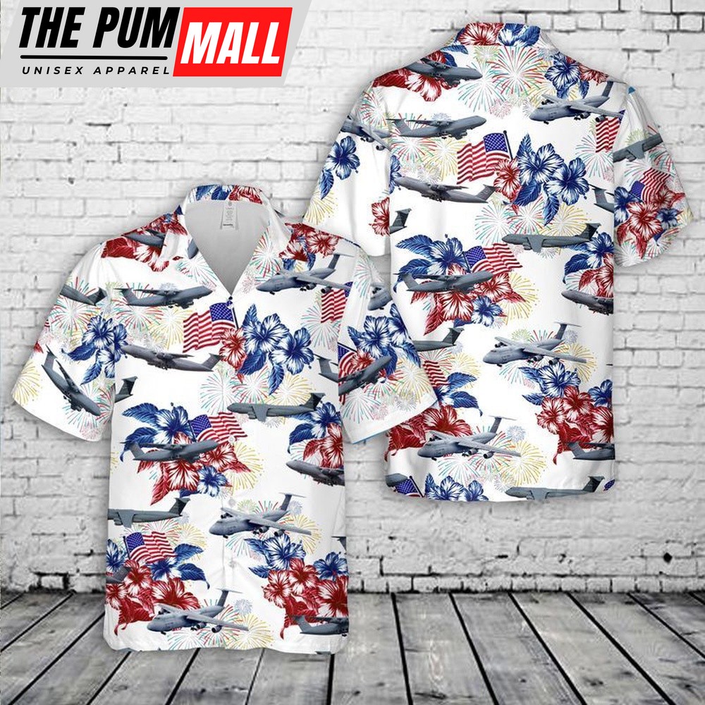 4th Of July Hawaiian Shirt, Us Air Force Lockheed C-5 Galaxy 4Th Of July Hawaiian Shirt, Hawaiian Fourth Of July Shirt