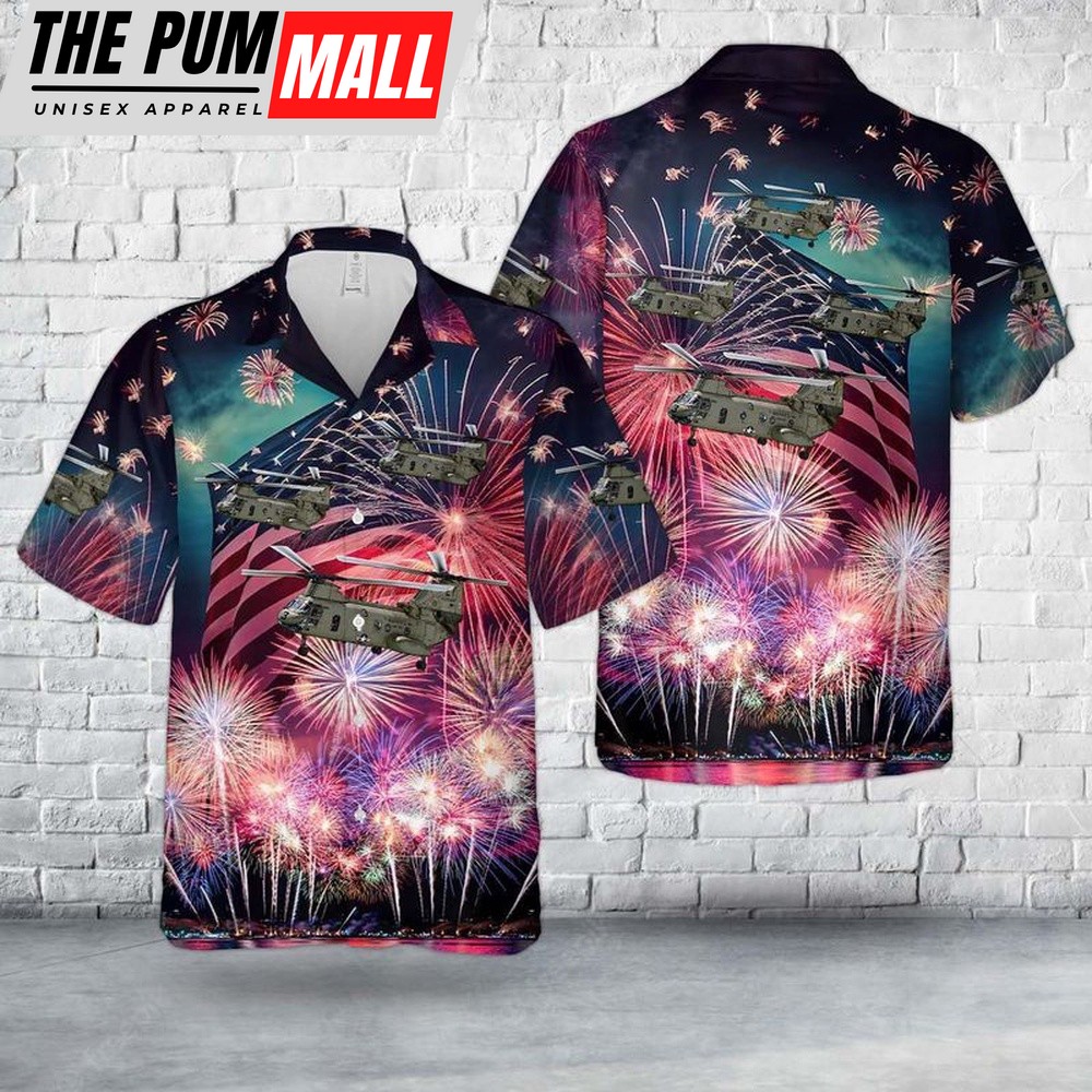 4th Of July Hawaiian Shirt, Us Marine Corps Ch-46F Sea Knight The Phrog Hawaiian Shirt, Hawaiian Fourth Of July Shirt