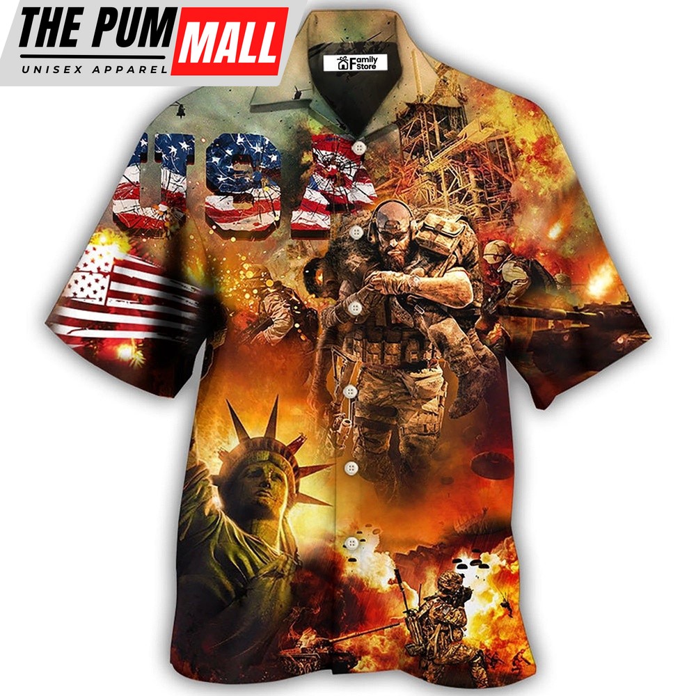 4th Of July Hawaiian Shirt, Veteran America Independence Day Veteran Usa, Hawaiian Shirt, Hawaiian Fourth Of July Shirt