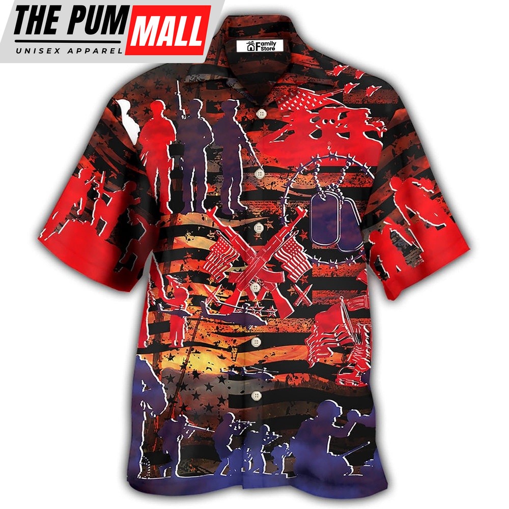 4th Of July Hawaiian Shirt, Veteran Independence Day Fought For Our Democracy, Hawaiian Shirt, Hawaiian Fourth Of July Shirt