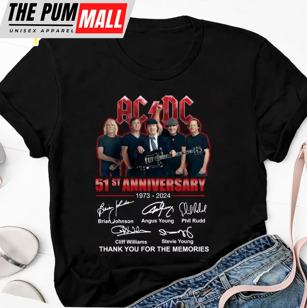 51 Years Acdc 1973-2025 Signature T-Shirt