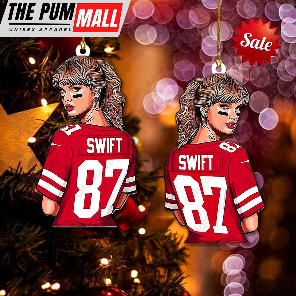 87 Travis Kelce Taylor Swift Ornament The Eras Tour Kansas City Chief Gift Limited Edition