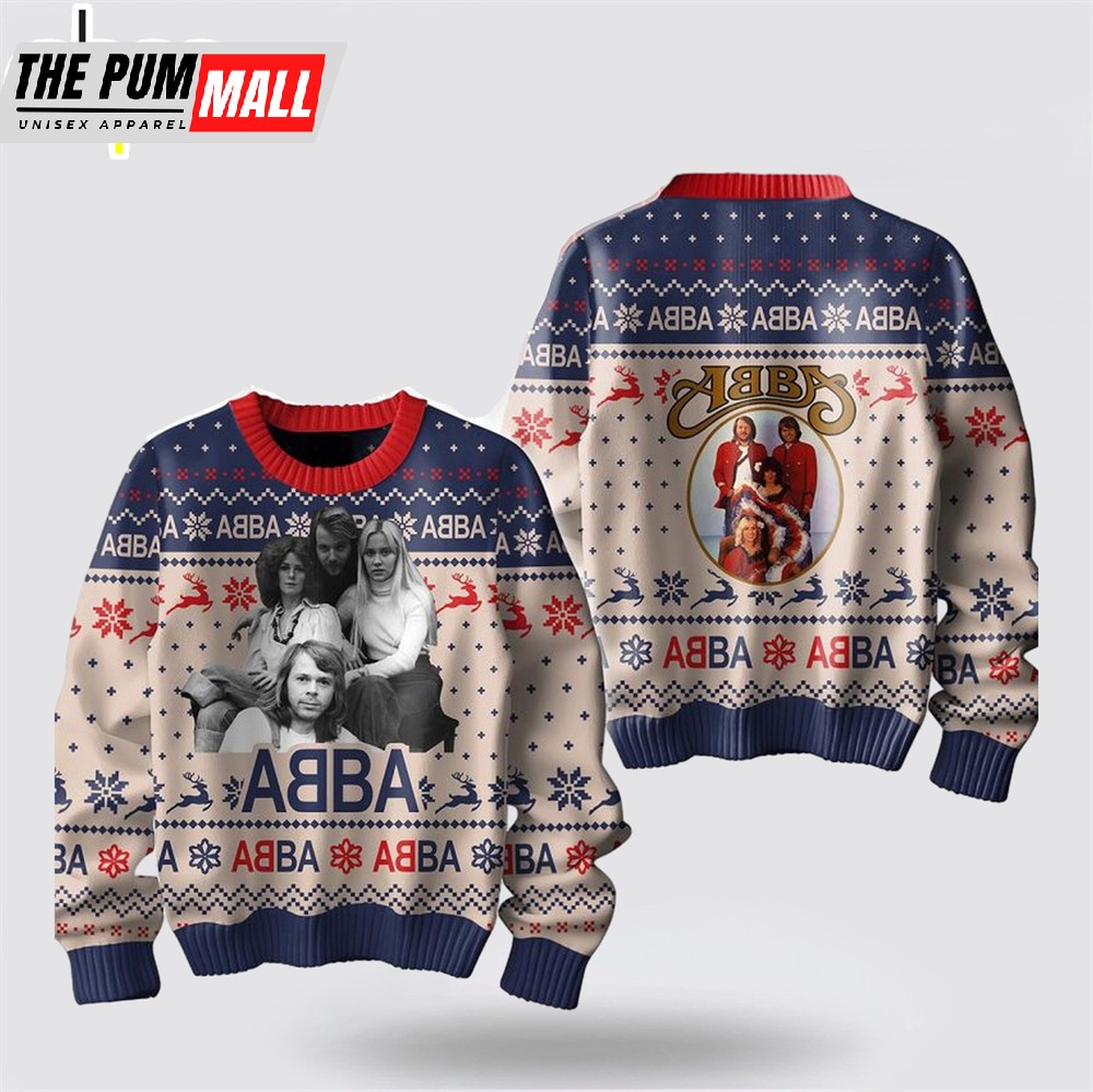 Abba Merry Christmas And Happy New Year 2025 Ugly Merry Christmas Sweater
