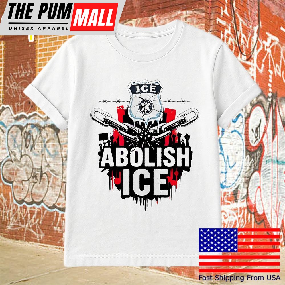 Abolish Ice Protest Graphic Badge Barbed Wire Art T Shirt