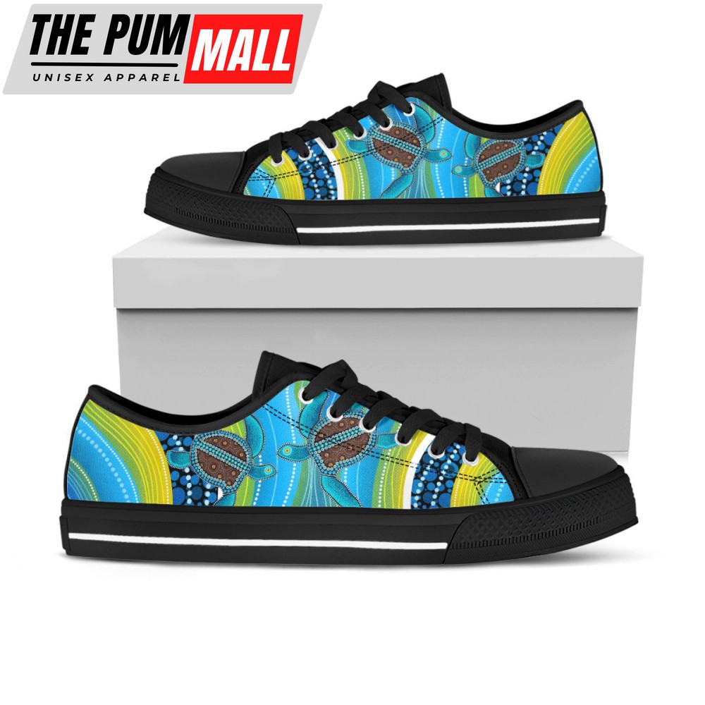 aboriginal-shoes-blue-turtles-painting-art-low-top-shoes-gr0bn5x2 Aboriginal shoes blue turtles painting art Low Top Shoes