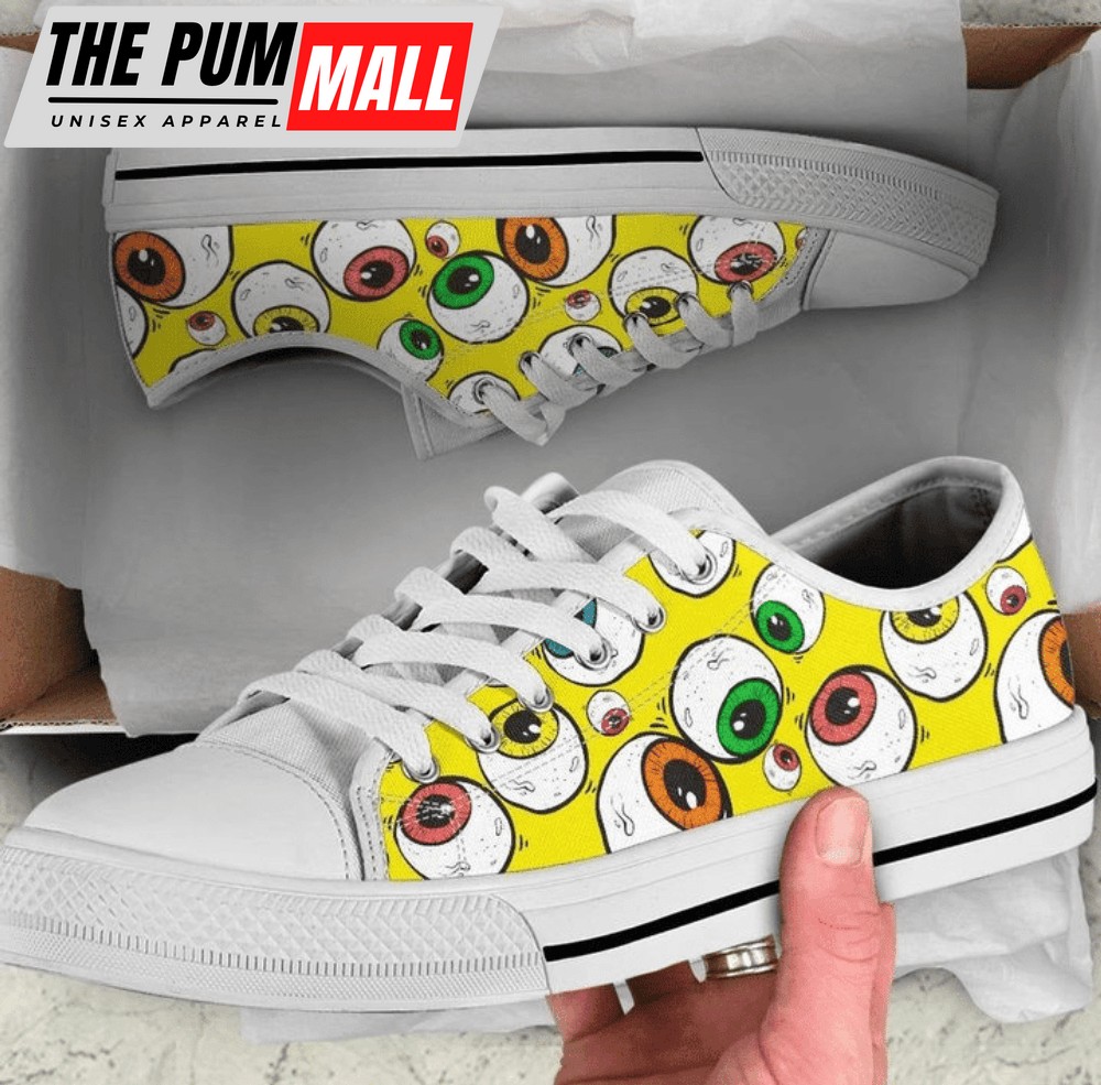 Abstract Eyes Pattern Low Top ShoesUnisex Men And Women Low Top PN205010Sb