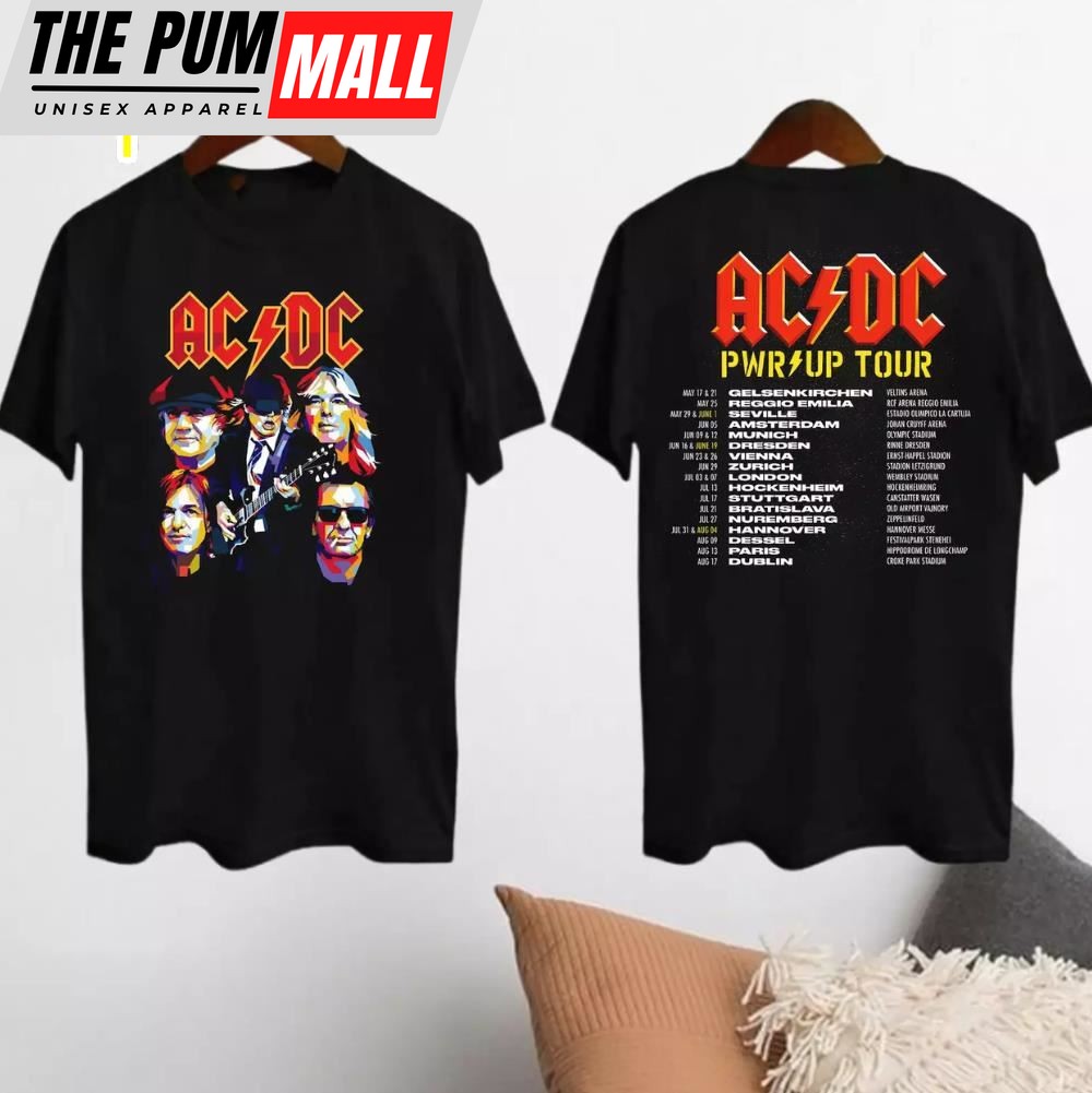 ACDC Band 90s Vintage ACDC Pwr Up World Tour 2024 Shirt